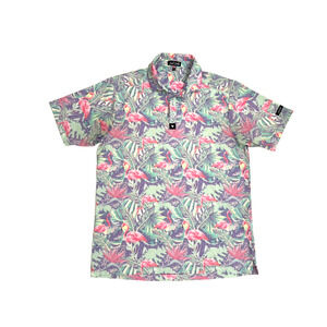 Bad Birdie Golf Performance Polo Shirt M Short-Sleeve Pink Flamingos Jersey